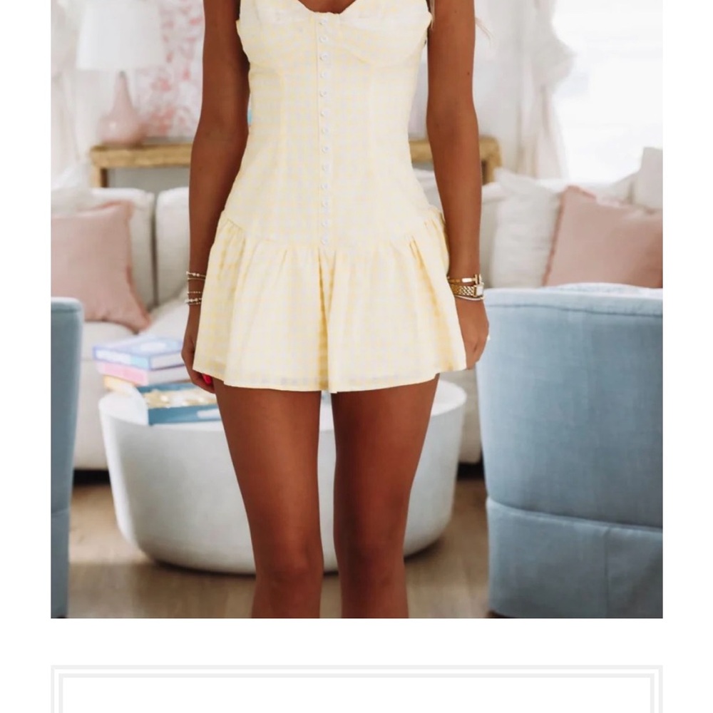 Yellow Gingham Mini Dress